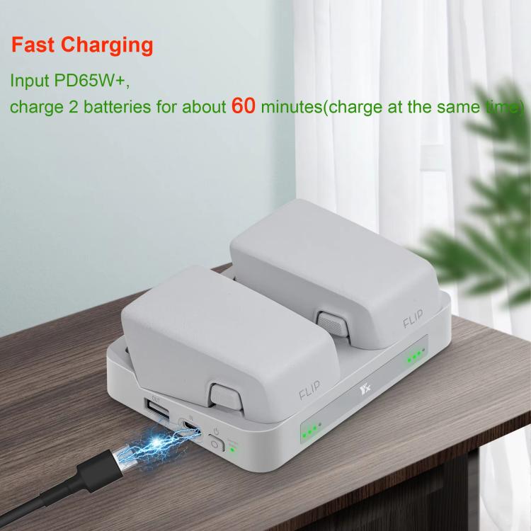 For DJI Flip YX Parallel Charger Hub Bidirectional Battery Management System, 2-way Parallel