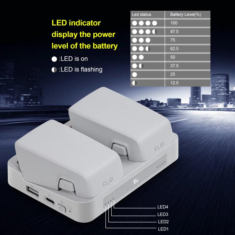 For DJI Flip YX Parallel Charger Hub Bidirectional Battery Management System, 2-way Parallel