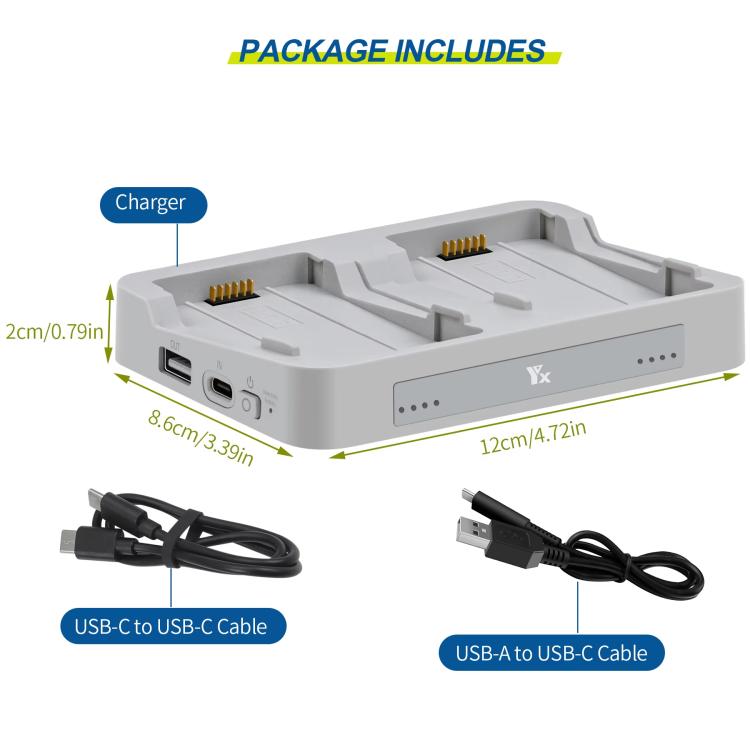 For DJI Flip YX Parallel Charger Hub Bidirectional Battery Management System, 2-way Parallel