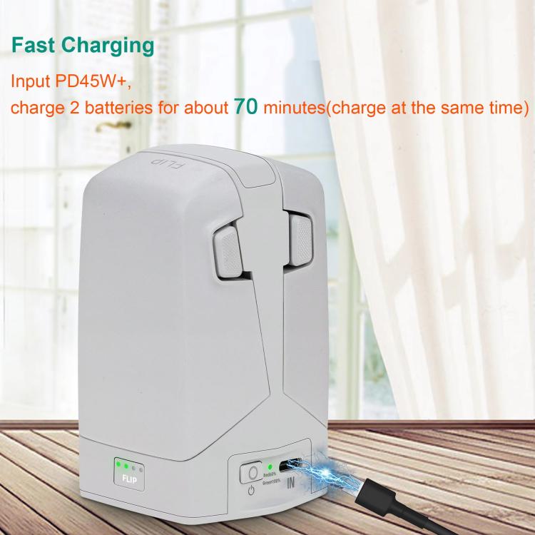 For DJI Flip YX 2-way Vertical Battery Charger Bidirectional Battery Management System, 2-way Vertical LED Indicator