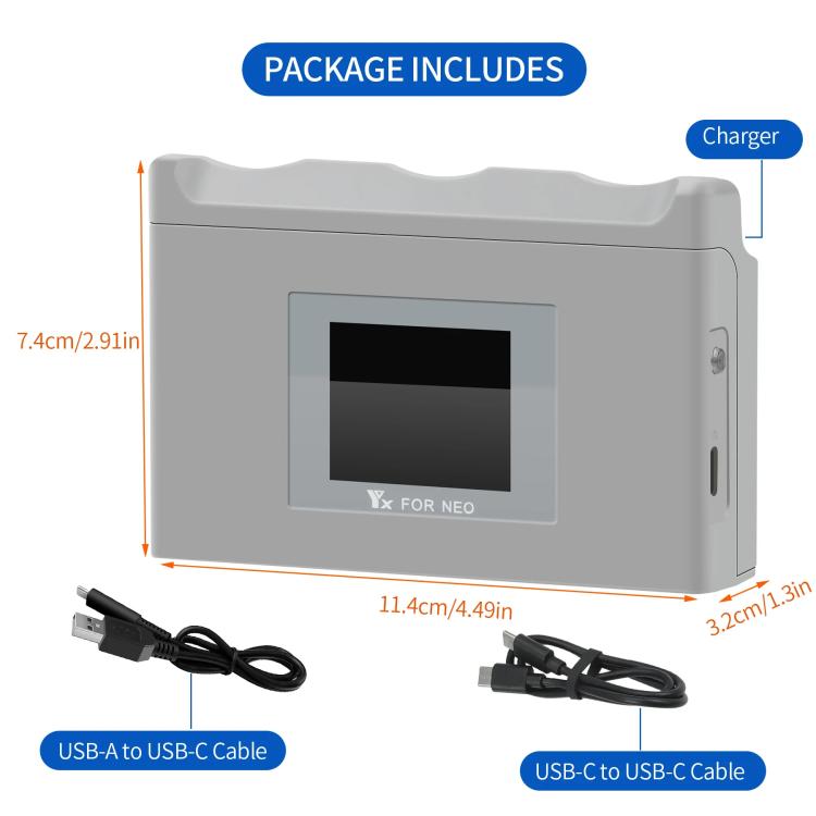 For DJI Neo Battery Charger YX 3-way Color Screen Charger Hub Charging Station, 3-way Color Screen