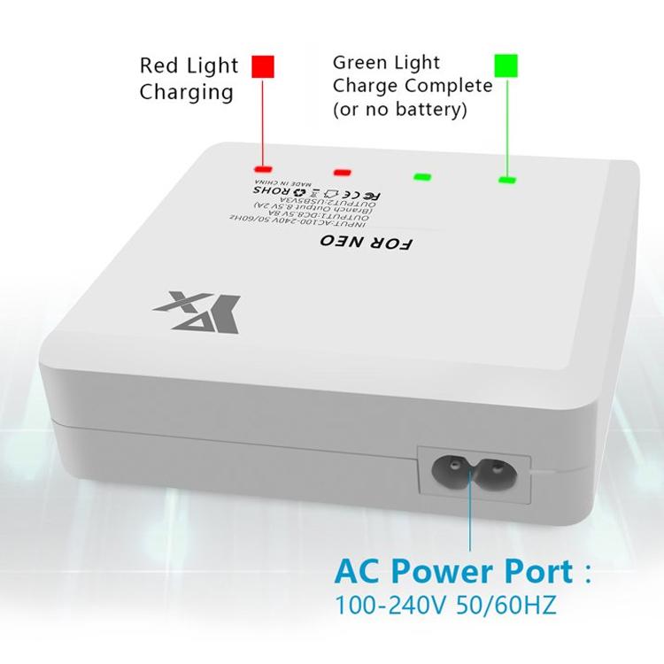 For DJI Neo Drone YX 4-port Battery Charger Charging Hub, US Plug, EU Plug, UK Plug, AU Plug