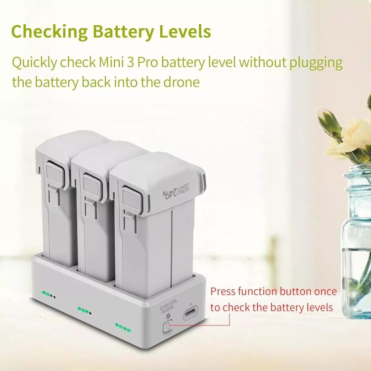 YX 3-Way Battery Charger For DJI Mini 4 Pro/Mini 3/Mini 3 Pro Charging Hub, 35W EU Plug, Without Pulg, 35W US Plug