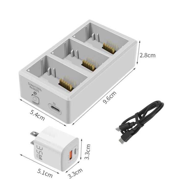 YX 3-Way Battery Charger For DJI Mini 4 Pro/Mini 3/Mini 3 Pro Charging Hub, 35W EU Plug, Without Pulg, 35W US Plug