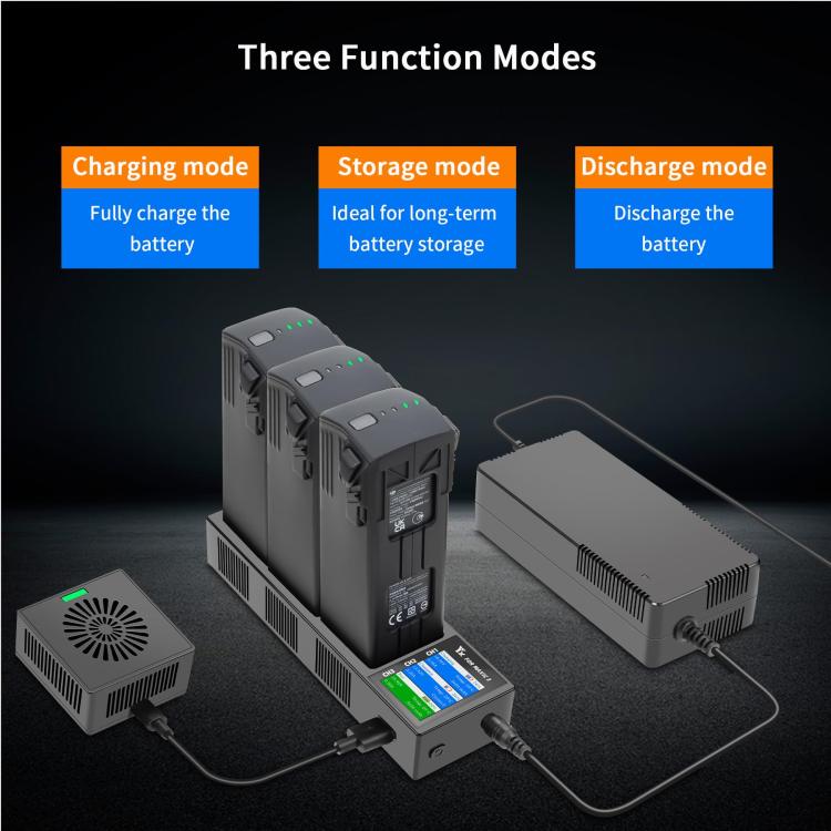 For DJI Mavic 3 YX Battery Charger Discharger Hub 3-in-1 Smart Charging Station With Color Screen, US Plug, AU Plug, EU Plug, UK Plug