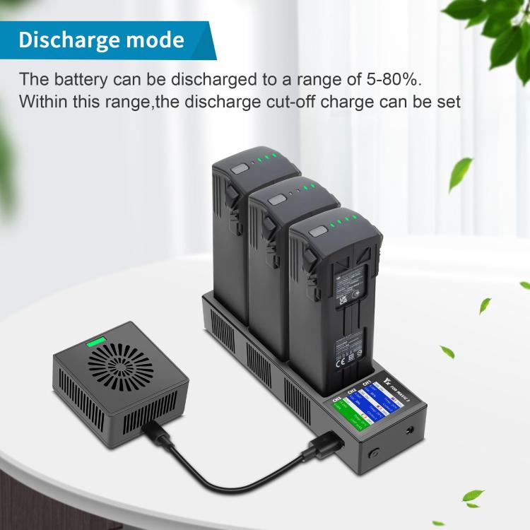 For DJI Mavic 3 YX Battery Charger Discharger Hub 3-in-1 Smart Charging Station With Color Screen, US Plug, AU Plug, EU Plug, UK Plug