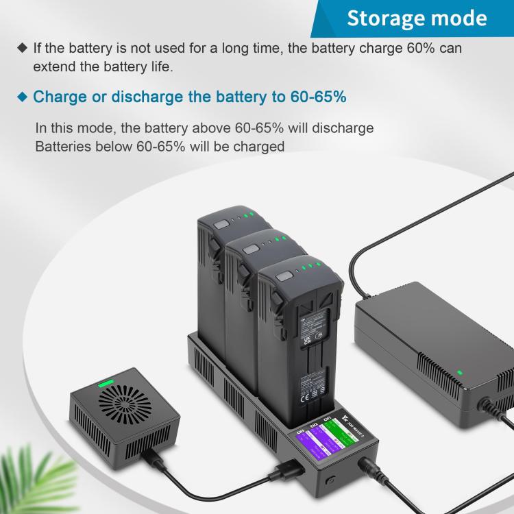 For DJI Mavic 3 YX Battery Charger Discharger Hub 3-in-1 Smart Charging Station With Color Screen, US Plug, AU Plug, EU Plug, UK Plug
