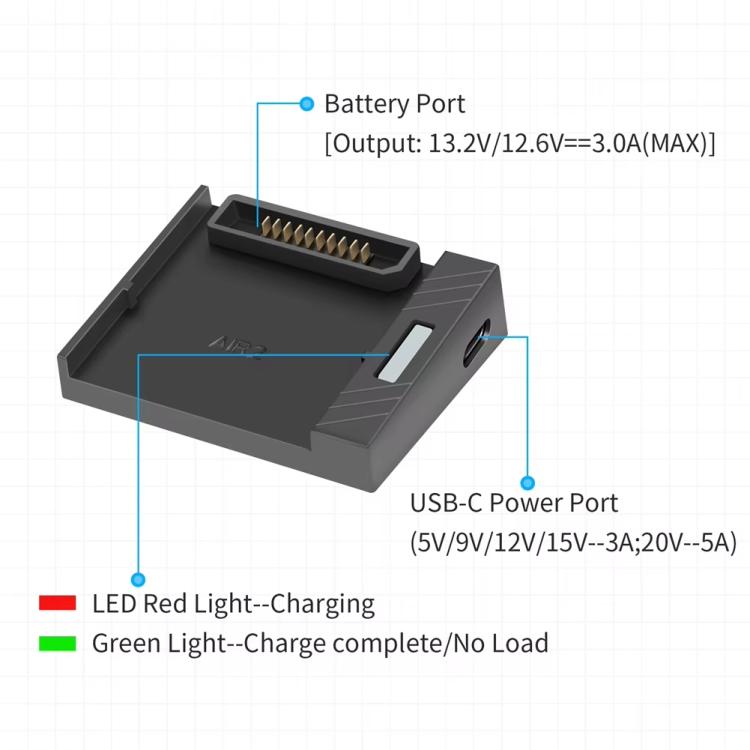 For DJI Air 2/Air 2S Battery Charger with QC3.0 & PD Fast Charge Auto-Smart Compatible Charging
