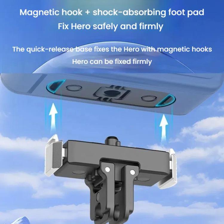 For GoPro HERO13 Black HEPAIL AC67 Magnetic Metal Quick Release Base, AC67