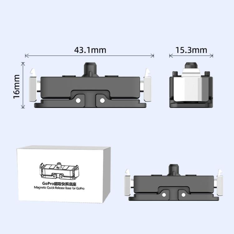 For GoPro HERO13 Black HEPAIL AC67 Magnetic Metal Quick Release Base, AC67