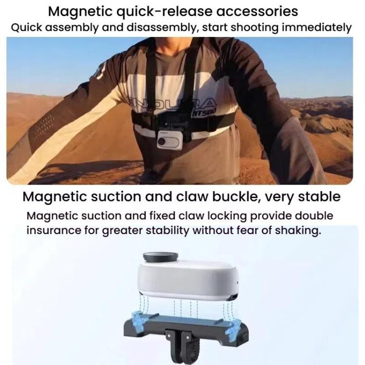 For Insta360 GO 3 / 3S HEPAIL AC-08 Aluminium Alloy Magnetic Quick Release Base, AC-08