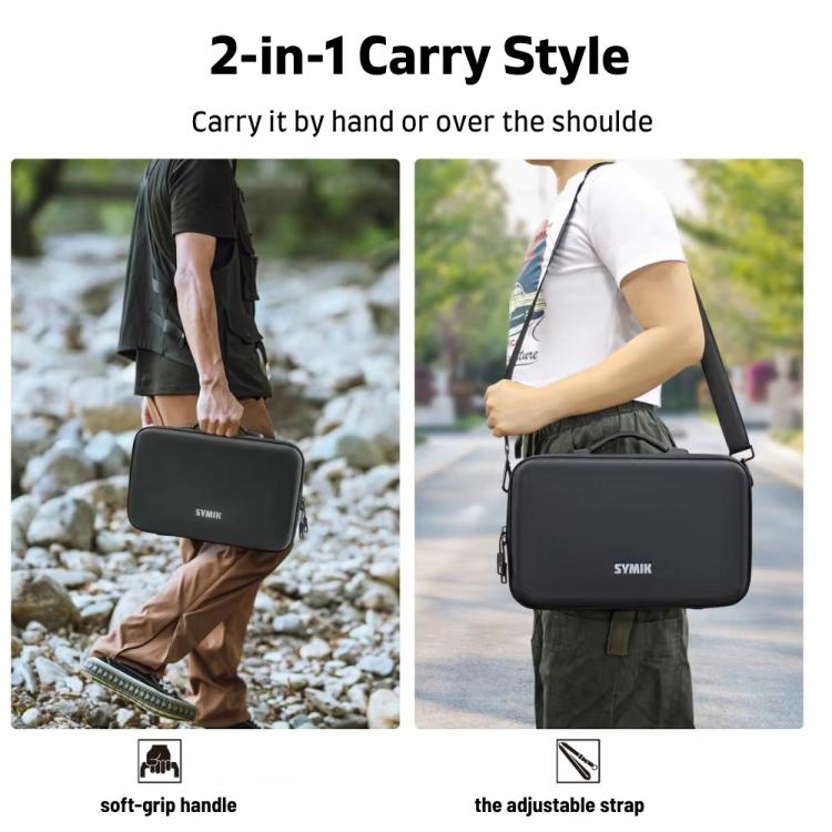 For Insta360 X5 / X4 Camera SYMIK Large Capacity Storage Bag Handbag Messenger Carrying Case