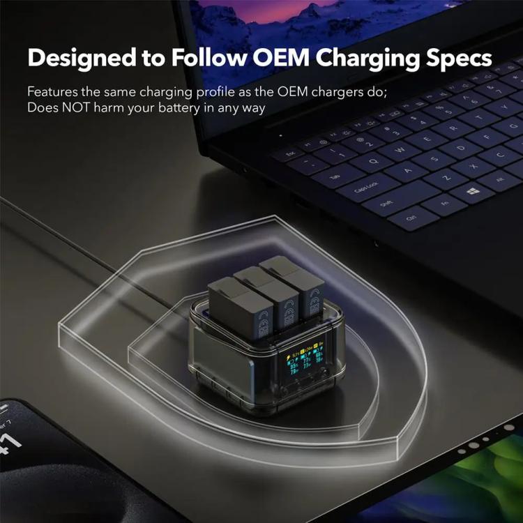 For Insta360 Ace Pro/Ace Pro 2 Battery Charger 3-Channel Fast Charging Station With OLED Screen, For Insta360 Ace Pro/Ace Pro 2