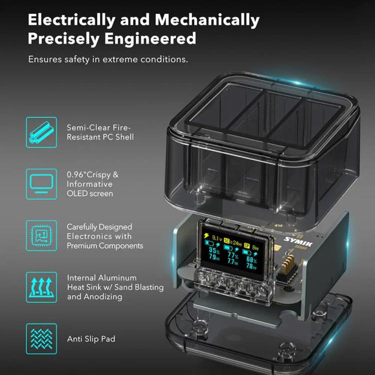 For Insta360 Ace Pro/Ace Pro 2 Battery Charger 3-Channel Fast Charging Station With OLED Screen, For Insta360 Ace Pro/Ace Pro 2