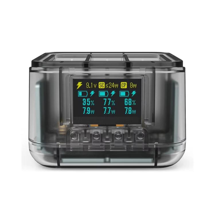 For GoPro HERO13 Black Triple Battery Charger Smart Charging Dock With OLED Display, For GoPro HERO13 Black