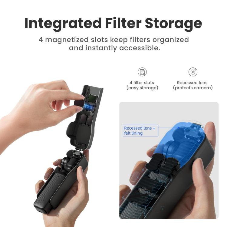 For DJI Osmo Pocket 3 Camera aMagisn Protective Cover Storage Case with 4 Magnetic Filter Slots