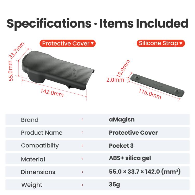 For DJI Osmo Pocket 3 Camera aMagisn Protective Cover Storage Case with 4 Magnetic Filter Slots