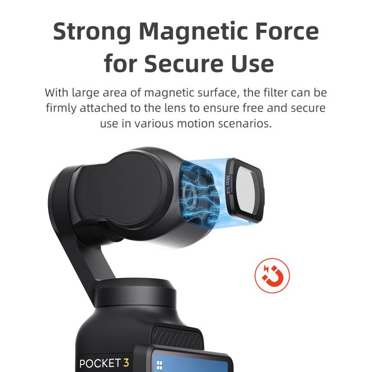 For DJI Osmo Pocket 3 aMagisn Adjustable Magnetic Filter Camera Lens Filters, CPL, ND 1 To 5 Gear, ND 6 To 10 Gear, Mist 1/4, ND4/16/64/256, ND1000