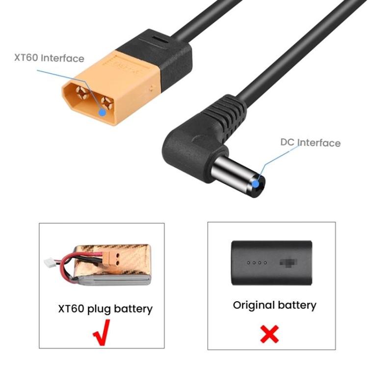 For DJI FPV Goggles V2 XT60 to DC Power Cable Stable Power Supply Connector
