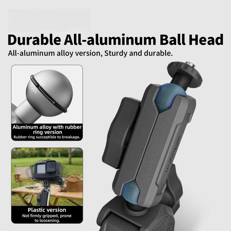 aMagisn Metal Arm Clamp Magnetic Base with 1/4-inch Ball Head For Insta360, DJI, GoPro Cameras, Magnetic Base