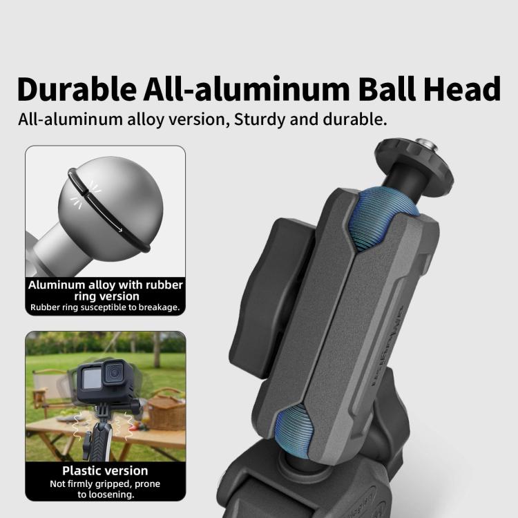 aMagisn Metal Arm Clamp Mount Adhesive Base with 1/4-inch Joint Ball For Insta360, DJI, GoPro Cameras, Adhesive Base