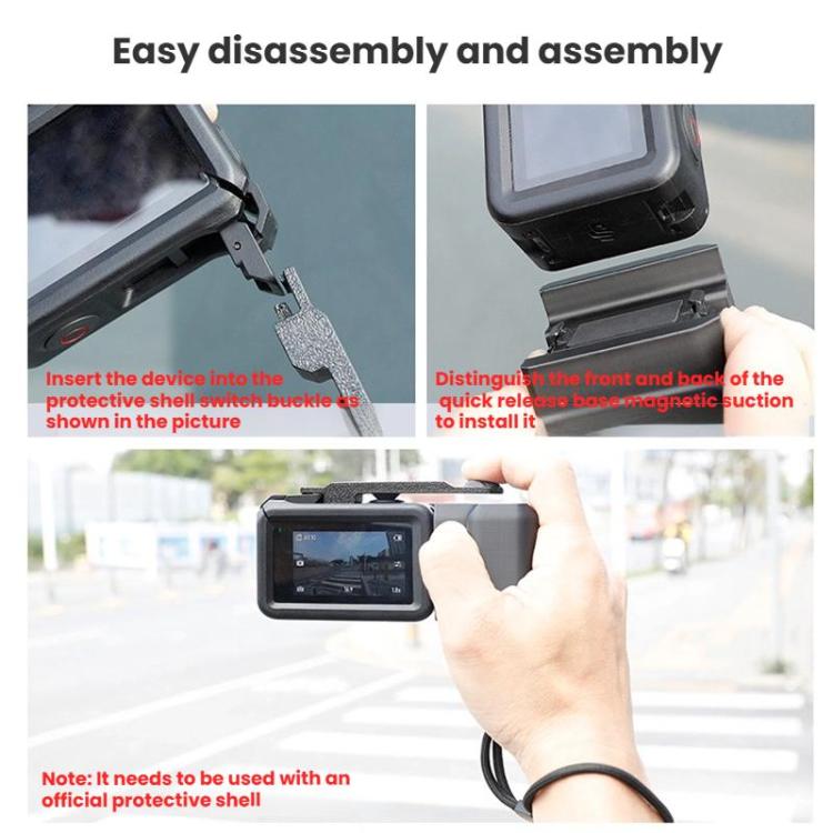 Street Vlogging Handle For DJI Osmo Action 5 Pro / Action 4 / Action 3 Magnetic Grip, For DJI Osmo Action