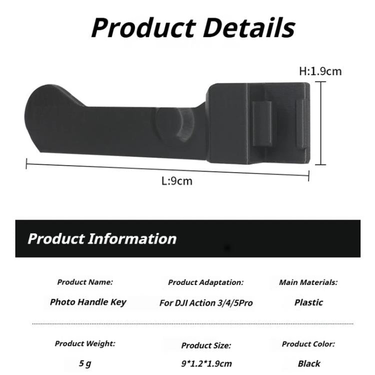Street Vlogging Handle For DJI Osmo Action 5 Pro / Action 4 / Action 3 Magnetic Grip, For DJI Osmo Action