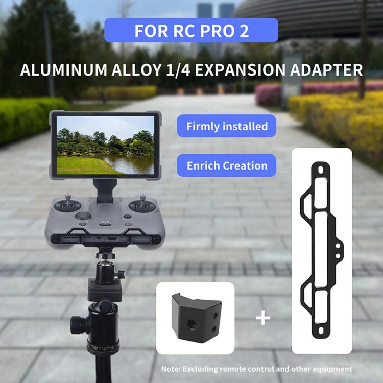 For DJI RC Pro 2 Aluminum Alloy 1/4-inch Tripod Adapter Mounting Bracket, With  1/4-inch Tripod Adapter