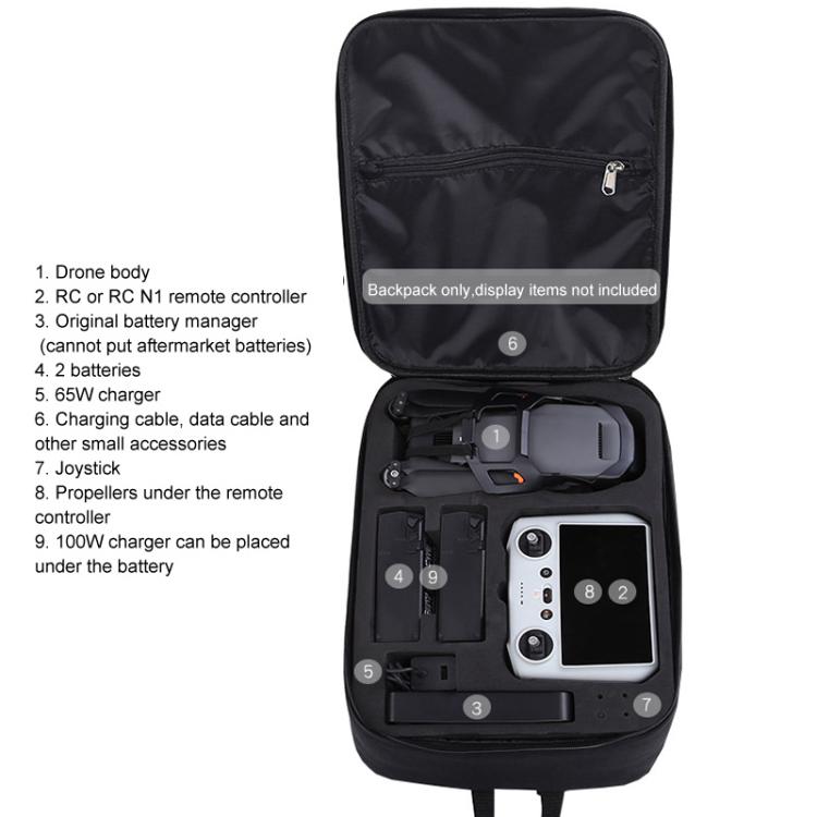 For DJI Mavic 3 Classic/Mavic 3 Pro Backpack Storage Bag Compatible with RC-N1/RC Remote Controller, M3-013