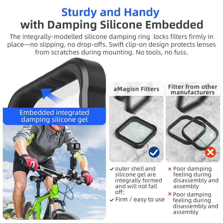 aMagisn AP26 Filter For GoPro HERO13 Black / 12 Black / 11 Black / 10 Black / 9 Black / 11Mini Black, UV, CPL, ND8/ND16/ND32/ND64, CPL/ND8/ND16/ND32
