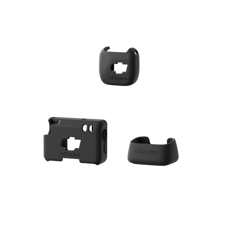 For DJI Mic Mini aMagisn MP01 Silicone Protective Case, 3 In 1 Black, 3 In 1 Gray, 3 In 1 Pink, 3 In 1 Purple, 3 In 1 Blue, 4 In 1 Black, 4 In 1 Gray, 4 In 1 Pink, 4 In 1 Purple, 4 In 1 Blue