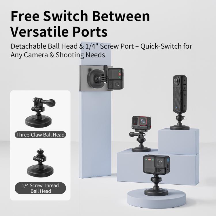 3 In 1 Magnetic Ball Head Mount Camera Strong Magnetic Universal Ball Head Dual Interface, 3 In 1 Magnetic
