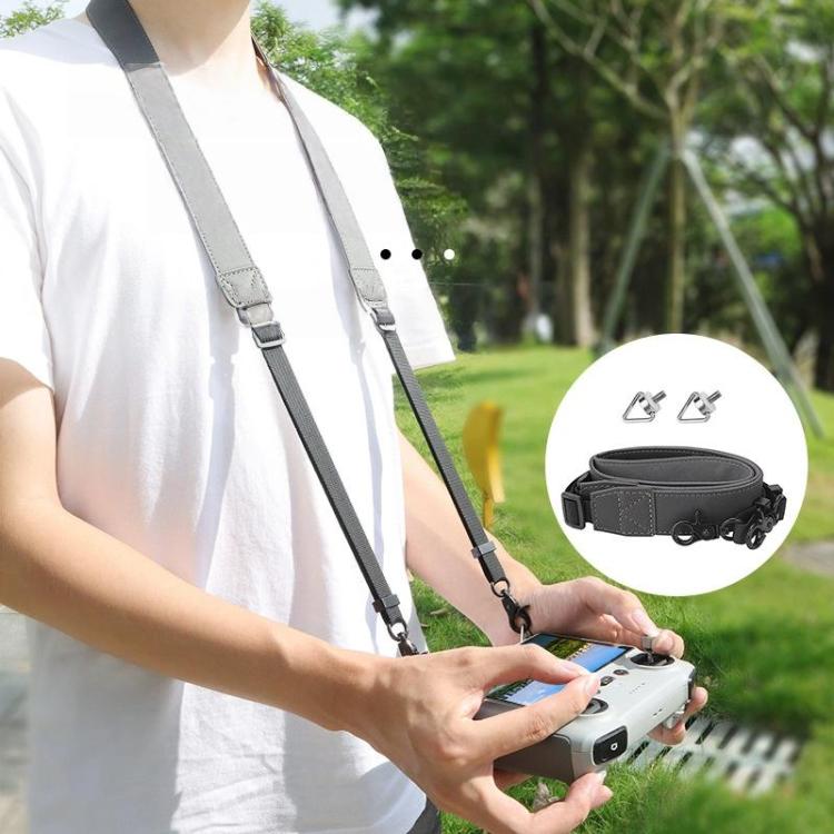 For DJI RC/RC 2/RC Pro/RC Plus Adjustable Soft Leather Neck Strap Dual-Hook Hands-Free Shoulder Belt, For DJI RC/RC 2/RC Pro/RC Plus
