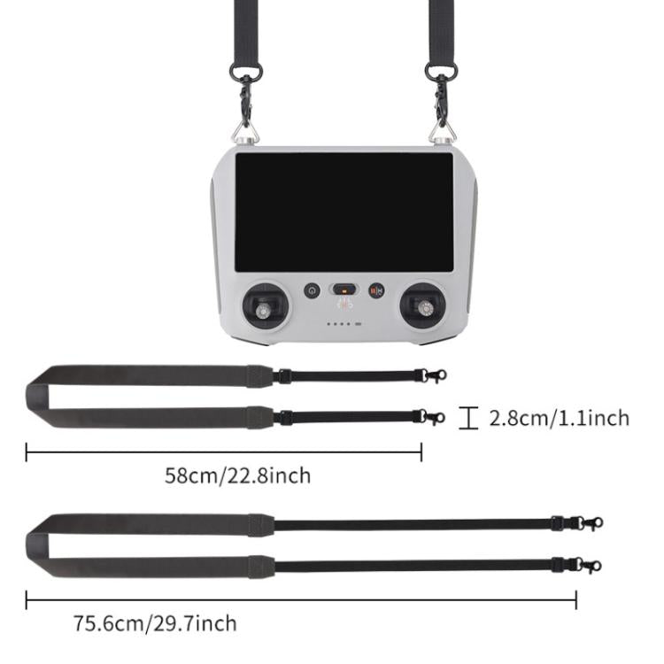 For DJI RC/RC 2/RC Pro/RC Plus Adjustable Soft Leather Neck Strap Dual-Hook Hands-Free Shoulder Belt, For DJI RC/RC 2/RC Pro/RC Plus