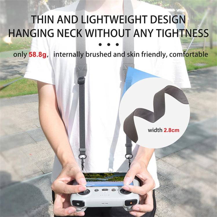 For DJI RC/RC 2/RC Pro/RC Plus Adjustable Soft Leather Neck Strap Dual-Hook Hands-Free Shoulder Belt, For DJI RC/RC 2/RC Pro/RC Plus
