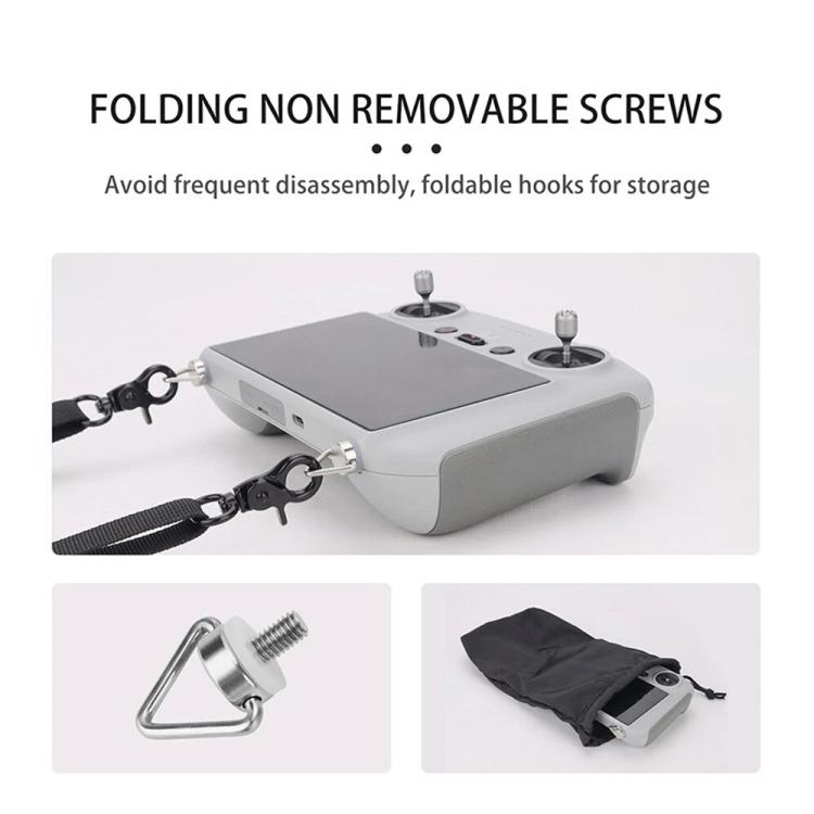 For DJI RC/RC 2/RC Pro/RC Plus Adjustable Soft Leather Neck Strap Dual-Hook Hands-Free Shoulder Belt, For DJI RC/RC 2/RC Pro/RC Plus