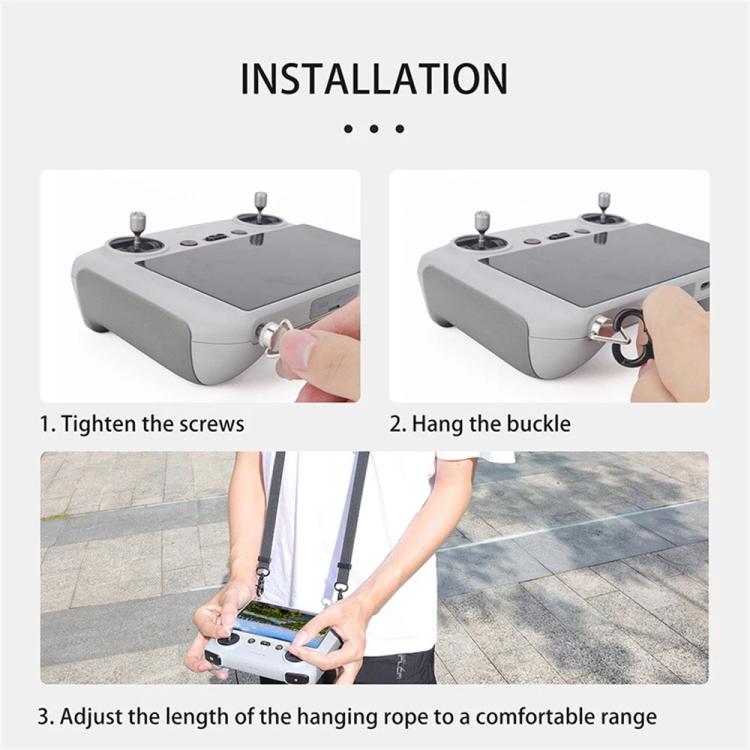 For DJI RC/RC 2/RC Pro/RC Plus Adjustable Soft Leather Neck Strap Dual-Hook Hands-Free Shoulder Belt, For DJI RC/RC 2/RC Pro/RC Plus