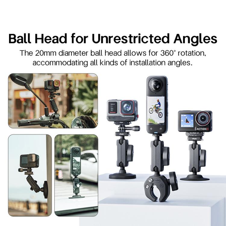 For Insta360, DJI, GoPro Cameras Metal Arm Clamp Holder Cycling Clamp Bracket, HM10