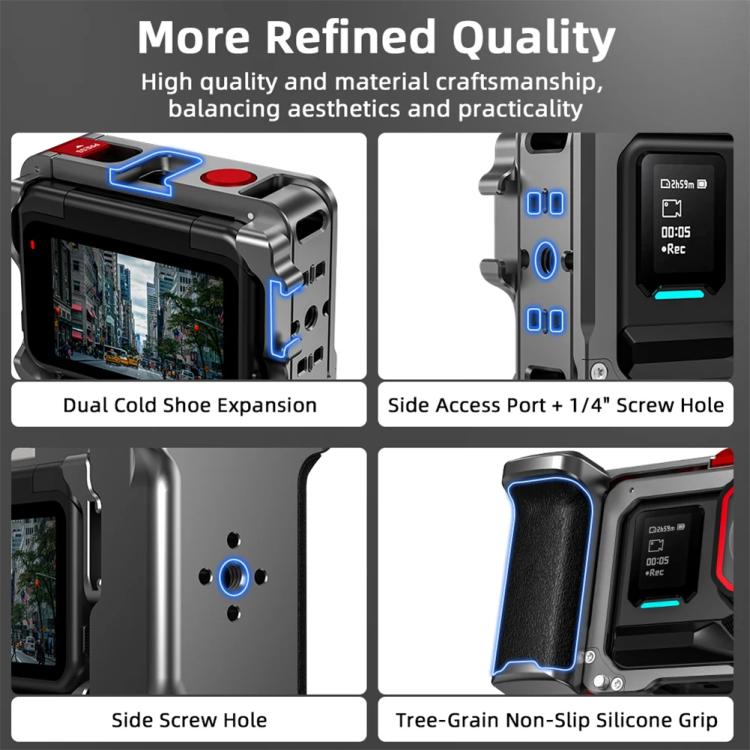 For Insta360 Ace Pro 2 / Ace Pro Flymile Xplorer Grip Kit Street Photography Handle Metal Cage Case