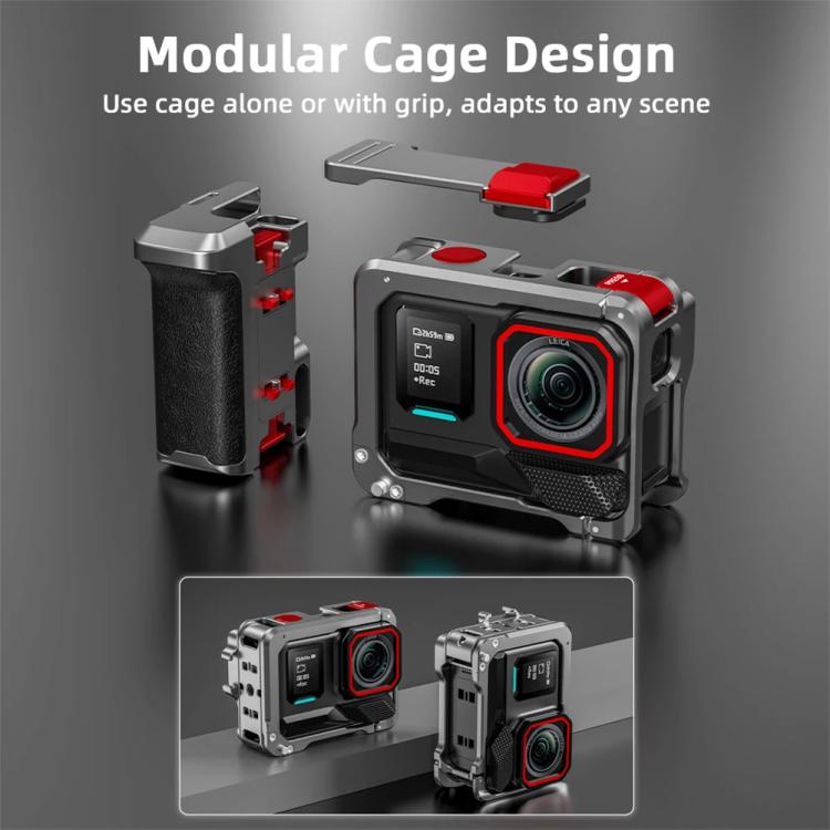 For Insta360 Ace Pro 2 / Ace Pro Flymile Xplorer Grip Kit Street Photography Handle Metal Cage Case