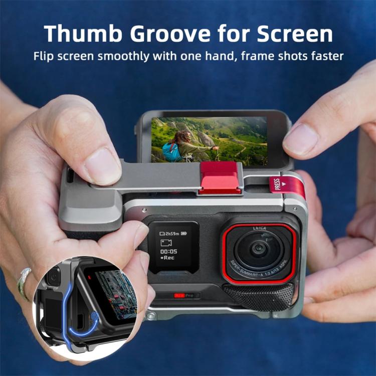 For Insta360 Ace Pro 2 / Ace Pro Flymile Xplorer Grip Kit Street Photography Handle Metal Cage Case