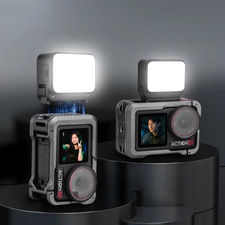 For DJI Action 5 Pro/ Action 4 Flymile 20 LEDs Magnetic Fill Light Rechargeable Video Light 3000K/4440K/8700K Adjustable