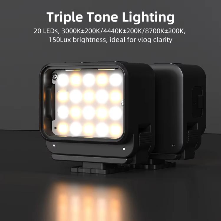 For DJI Action 5 Pro/ Action 4 Flymile 20 LEDs Magnetic Fill Light Rechargeable Video Light 3000K/4440K/8700K Adjustable