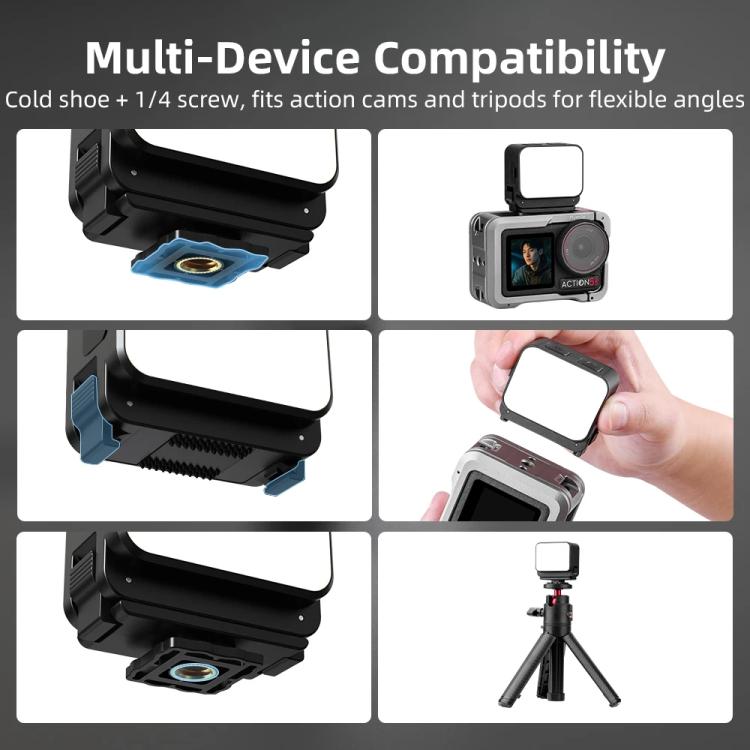 For DJI Action 5 Pro/ Action 4 Flymile 20 LEDs Magnetic Fill Light Rechargeable Video Light 3000K/4440K/8700K Adjustable