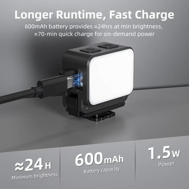 For DJI Action 5 Pro/ Action 4 Flymile 20 LEDs Magnetic Fill Light Rechargeable Video Light 3000K/4440K/8700K Adjustable