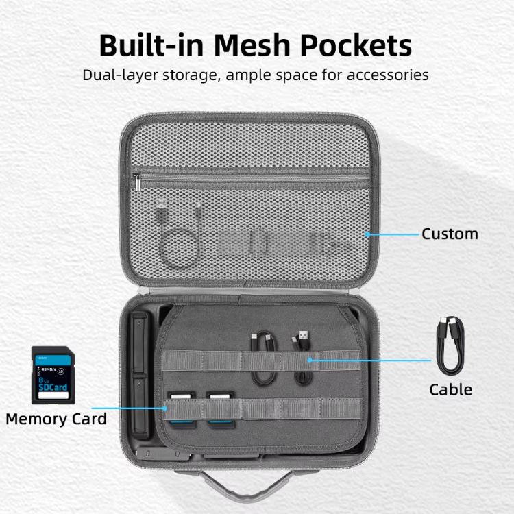 For Insta360 X5 Flymile All-in-One Storage Shoulder Bag Durable PU + Lycra Material Carrying Case, PU + Lycra