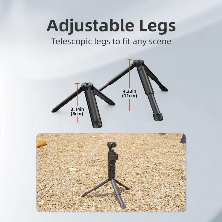 Flymile Extendable Mini Tripod With 1/4-Inch Screw For Action Cameras, Phone Clip Set, Nut Adapter Set