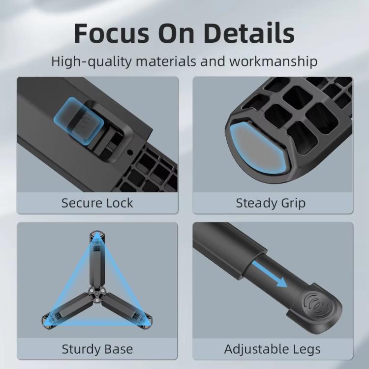 Flymile Extendable Mini Tripod With 1/4-Inch Screw For Action Cameras, Phone Clip Set, Nut Adapter Set