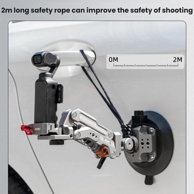 For DJI OSMO POCKET 3 BRDRC Car Suction Cup Expansion Fixed Clip Shock Absorber Bracket