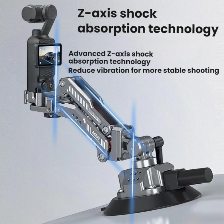 For DJI OSMO POCKET 3 BRDRC Car Suction Cup Expansion Fixed Clip Shock Absorber Bracket